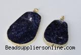 NGP2956 25*35mm - 35*45mm freeform sodalite pendants wholesale