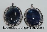 NGP2972 50*60mm oval agate gemstone pendants wholesale