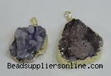 NGP2976 25*30mm – 25*35mm freeform druzy agate pendants