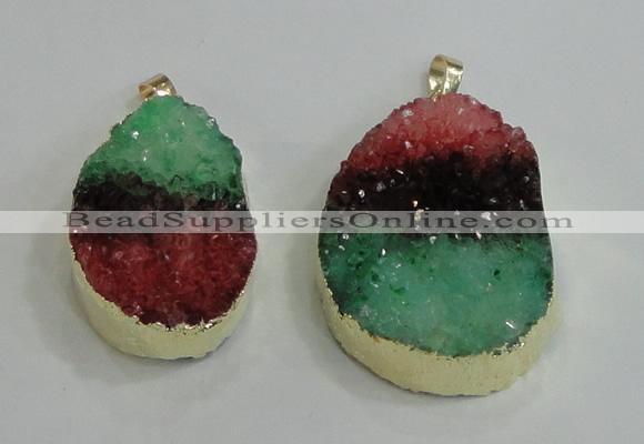 NGP2996 25*35mm – 30*40mm freeform druzy agate pendants