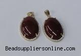 NGP3017 20*30mm oval agate gemstone pendants wholesale