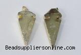 NGP3028 15*35mm – 20*50mm arrowhead lemon quartz gemstone pendants