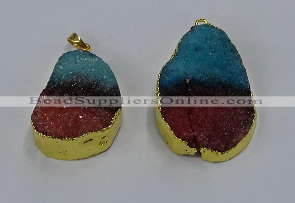 NGP3043 25*35mm – 30*40mm freeform druzy agate pendants