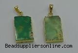 NGP3062 13*18mm – 15*25mm rectangle Australia chrysoprase pendants