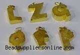 NGP3071 20*25mm - 25*30mm letter druzy agate pendants wholesale