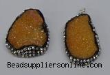 NGP3093 25*35mm – 30*40mm freeform druzy agate pendants