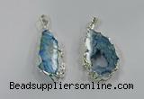 NGP3103 25*40mm - 30*50mm freeform druzy agate gemstone pendants