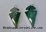 NGP3131 24*50mm - 26*55mm arrowhead agate gemstone pendants