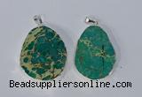 NGP3154 25*35mm - 35*45mm freeform sea sediment jasper pendants