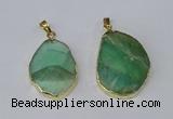 NGP3158 25*35mm - 30*40mm freeform green fluorite gemstone pendants