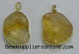 NGP3160 25*35mm - 30*40mm freeform citrine gemstone pendants