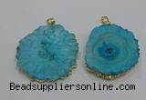 NGP3199 35*40mm - 45*50mm freeform druzy agate pendants