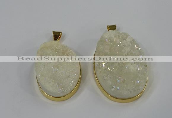 NGP3210 30*40mm - 35*45mm freeform druzy agate pendants