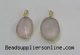 NGP3270 18*25mm - 30*35mm freeform rose quartz pendants