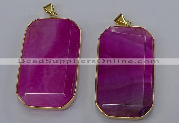 NGP3282 35*60mm octagonal agate gemstone pendants wholesale