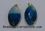 NGP3288 33*55mm faceted marquise agate gemstone pendants wholesale