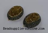 NGP3346 35*45mm oval druzy agate gemstone pendants wholesale