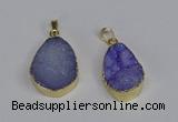 NGP3476 18*25mm - 20*30mm freeform druzy agate gemstone pendants