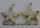 NGP3520 48*50mm starfish fossil coral pendants wholesale