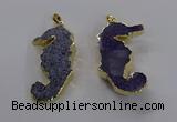 NGP3532 22*58mm - 25*55mm seahorse agate gemstone pendants