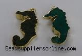 NGP3535 22*58mm - 25*55mm seahorse agate gemstone pendants