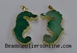 NGP3545 22*58mm - 25*55mm seahorse agate pendants wholesale