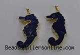 NGP3560 22*58mm - 25*55mm seahorse lapis lazuli pendants