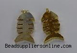 NGP3563 25*50mm - 28*55mm fishbone agate gemstone pendants