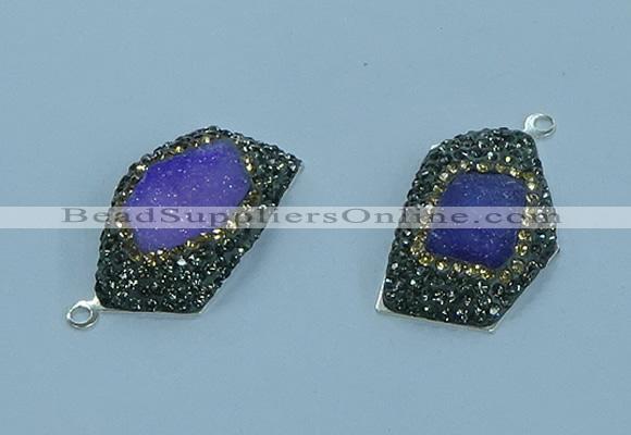 NGP3582 20*30mm - 22*32mm freeform druzy agate pendants