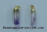 NGP3600 8*30mm - 10*35mm sticks druzy amethyst pendants