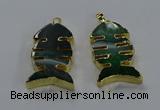 NGP3647 25*50mm - 28*55mm fishbone agate gemstone pendants