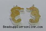 NGP3663 22*58mm - 25*55mm seahorse fossil coral pendants