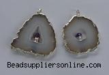 NGP3708 45*55mm - 50*65mm freeform druzy agate gemstone pendants