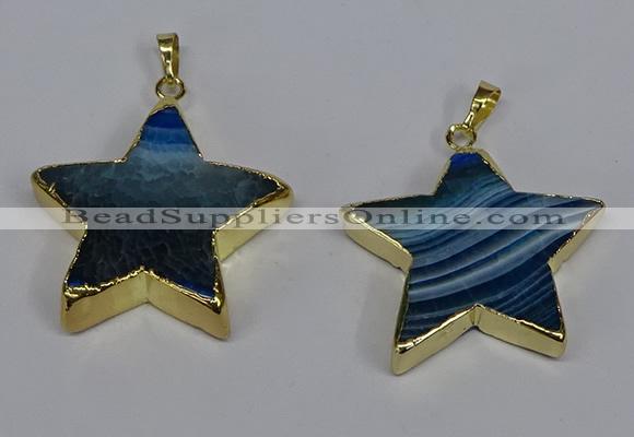 NGP3739 35*35mm star agate gemstone pendants wholesale