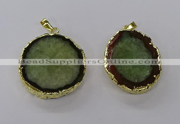 NGP3768 25*35mm - 35*40mm freeform druzy agate pendants