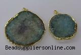 NGP3776 45*50mm - 55*60mm freeform druzy agate pendants