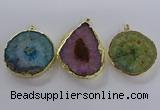 NGP3779 45*50mm - 55*60mm freeform druzy agate pendants