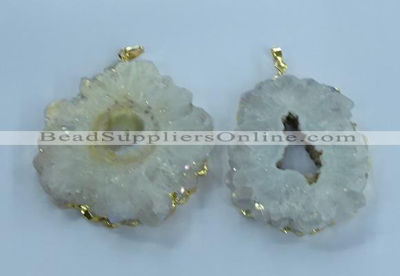 NGP3898 55*65mm - 65*80mm freeform druzy agate pendants