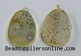 NGP3918 40*55mm freeform fossil coral pendants wholesale