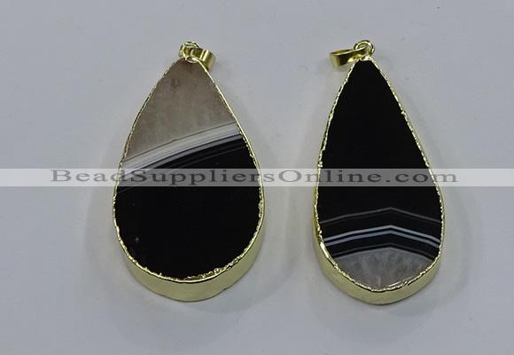 NGP3926 25*50mm - 30*55mm flat teardrop druzy agate pendants