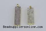 NGP3942 12*50mm - 15*45mm rectangle druzy agate pendants wholesale