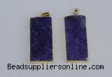 NGP3954 20*50mm - 25*45mm rectangle druzy agate gemstone pendants