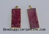 NGP3955 20*50mm - 25*45mm rectangle druzy agate gemstone pendants