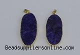 NGP3964 22*45mm - 25*50mm oval druzy agate pendants wholesale