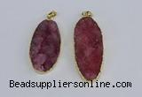 NGP3965 22*45mm - 25*50mm oval druzy agate pendants wholesale