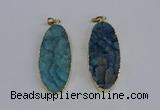 NGP3966 22*45mm - 25*50mm oval druzy agate pendants wholesale