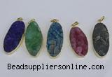 NGP3970 22*45mm - 25*50mm oval druzy agate pendants wholesale