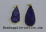 NGP3974 20*40mm - 25*50mm flat teardrop druzy agate pendants