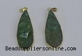 NGP3977 20*40mm - 25*50mm flat teardrop druzy agate pendants