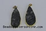 NGP3979 20*40mm - 25*50mm flat teardrop druzy agate pendants